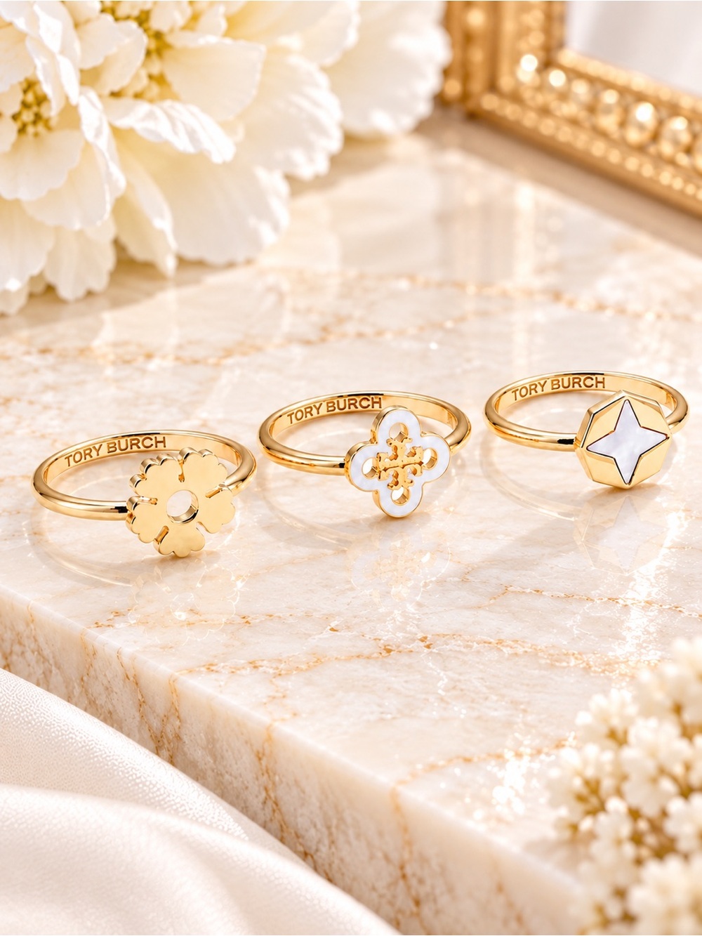 Tory Burch FORGET ME NOT STACKING RING SET - Picture 3 of 4